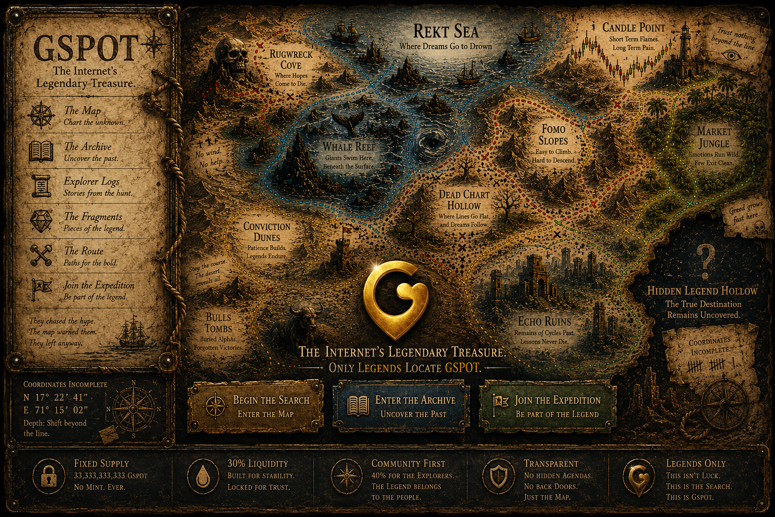 GSPOT expedition map showing the route toward Hidden Legend Hollow